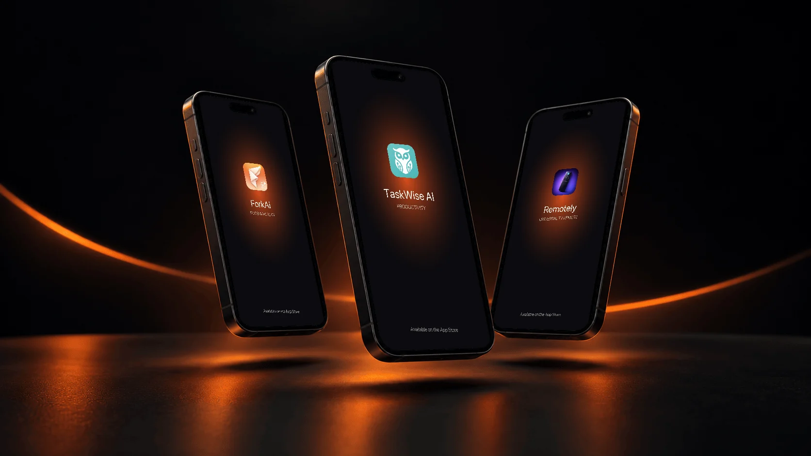 ForkAi, TaskWise AI and Remotely running on three iPhones